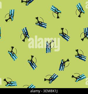 seamless pattern Laser tag gun toy playing fun game Stock Vector