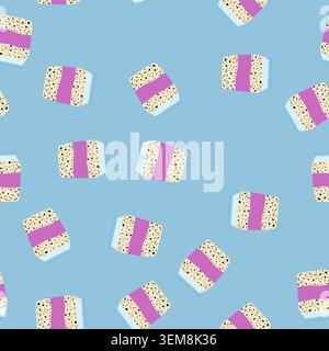 seamless pattern chia seed pudding jar breakfast snack Stock Vector