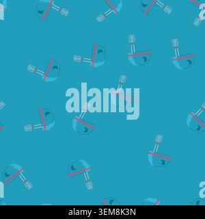 seamless pattern mix hand mixer cartoon vector Stock Vector