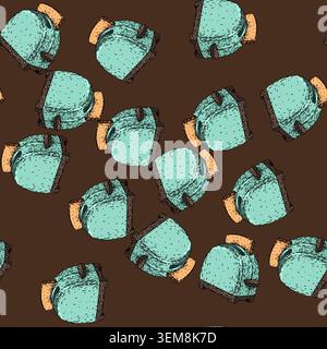 pattern toaster kitchen utensil retro sketch hand drawn Stock Vector