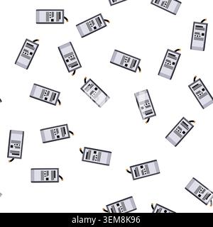 pattern smart mobile phone battery cartoon vector Stock Vector