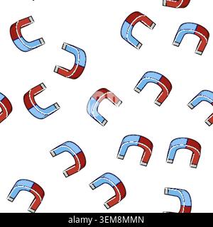 pattern power magnet cartoon vector Stock Vector