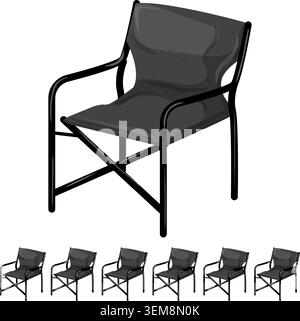 camp folding chair cartoon vector graphic Stock Vector
