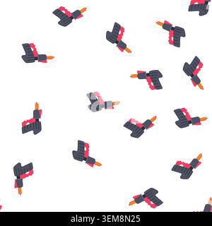 pattern cowboy cap gun toy cartoon vector Stock Vector