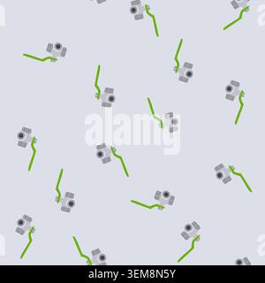 seamless pattern flow plumbing valve cartoon vector Stock Vector