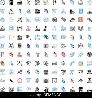 Collection of business technology and diverse conceptual icons Stock Vector