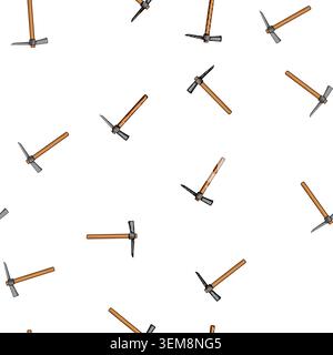 pattern worker masons hammer cartoon vector Stock Vector