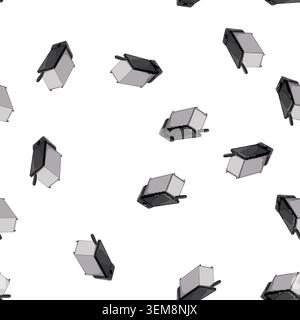 pattern electric fryer air cartoon vector Stock Vector