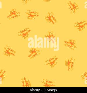 seamless pattern fissure lava puddle cartoon vector Stock Vector