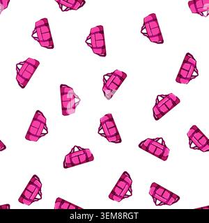 pattern baggage fitness bag cartoon vector Stock Vector