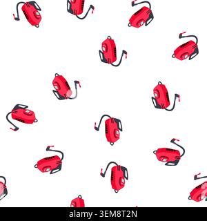 pattern portable air compressor with digital display inflating tires Stock Vector