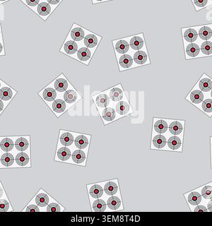seamless pattern silhouette shooting target cartoon vector Stock Vector