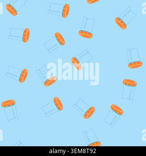 seamless pattern free food storage container baby cartoon vector Stock Vector