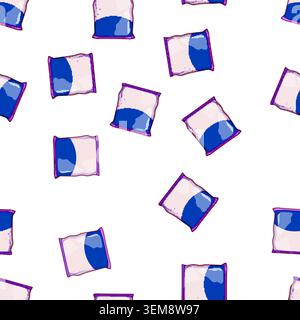 pattern tasty snack pack cartoon vector Stock Vector