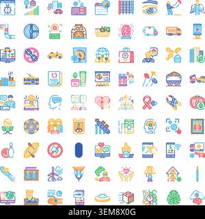 Diverse business and technology icons collection Stock Vector