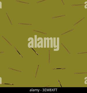 seamless pattern woodwind flute cartoon vector Stock Vector