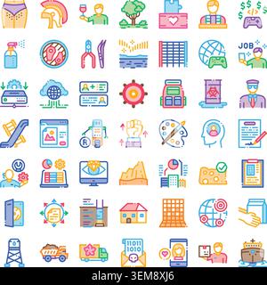 Various concept icons for business logistics and technology Stock Vector