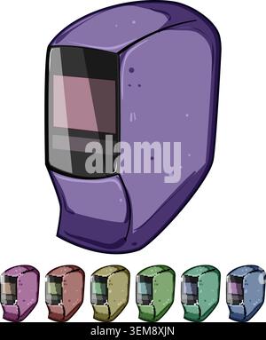 construction helmet welding cartoon vector graphic Stock Vector
