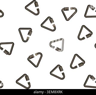 pattern equipment carabiner clip cartoon vector Stock Vector