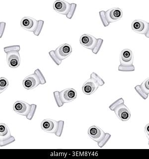 pattern spy security camera cctv cartoon vector Stock Vector