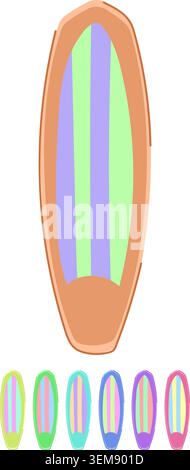 silhouette surfboard vector cartoon graphic Stock Vector