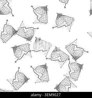 seamless pattern network graph sketch hand drawn Stock Vector