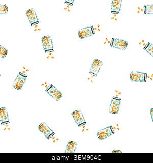 pattern bottle coin jar cartoon vector Stock Vector