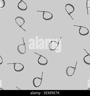 seamless pattern zip cable ties cartoon vector Stock Vector