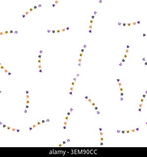 pattern ghostly halloween garland cartoon vector Stock Vector