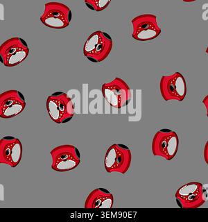 seamless pattern vintage cd player cartoon vector Stock Vector
