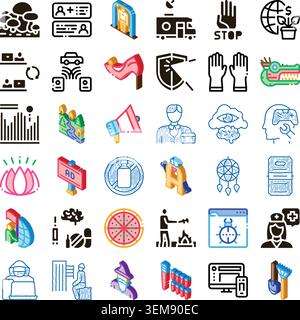 Collection of various modern themed icon concepts Stock Vector