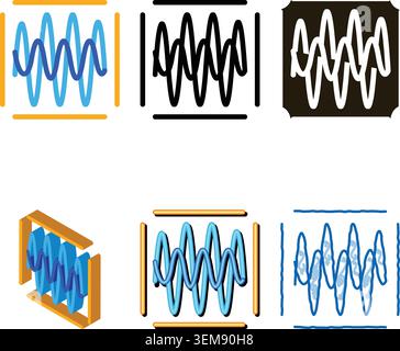 range sound diagnostics icon vector outline Stock Vector