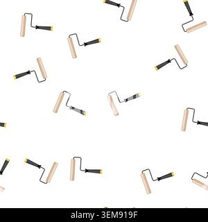 pattern work roller paint cartoon vector Stock Vector