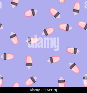 seamless pattern spout sippy cup cartoon vector Stock Vector