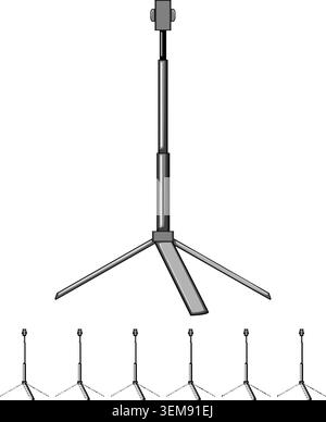 holder phone tripod cartoon vector graphic Stock Vector