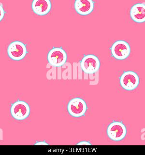 seamless pattern countdown kitchen timer cartoon vector Stock Vector