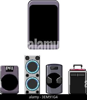 Audio speakers set for music entertainment event Stock Vector