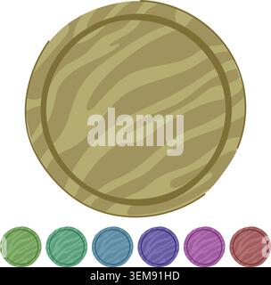 round wooden pizza board vector cartoon graphic Stock Vector