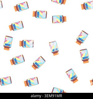 pattern diet vitamin capsule cartoon vector Stock Vector