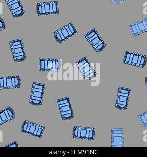 seamless pattern Blue portable toilet providing temporary hygiene solution Stock Vector