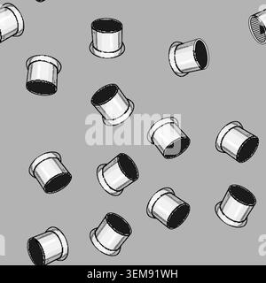 seamless pattern flow faucet aerator cartoon vector Stock Vector