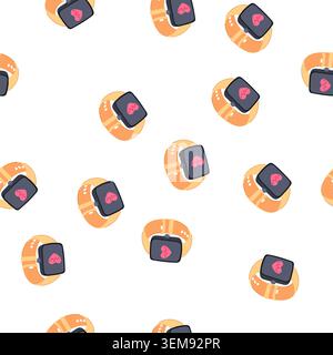 pattern digital smart watch cartoon vector Stock Vector