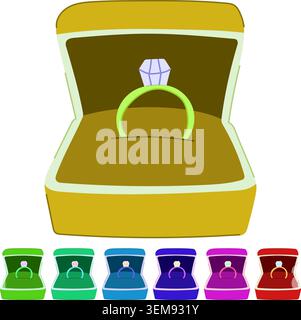 jewellery proposal ring box vector cartoon graphic Stock Vector
