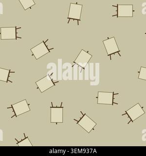 seamless pattern paper easel cartoon vector Stock Vector