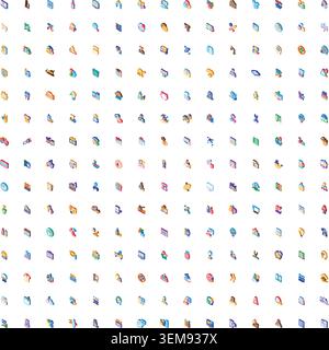 Large collection of isometric user interface icons set Stock Vector