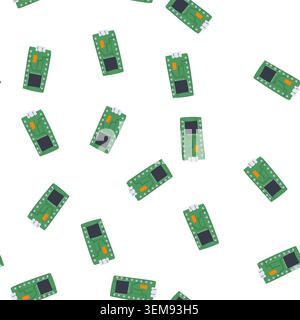 pattern technology microcontroller cartoon vector Stock Vector