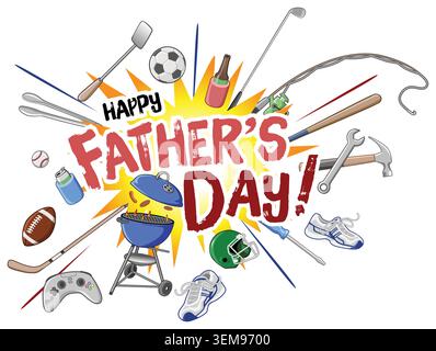 Father's Day - Fun Exploding Collage Stock Vector