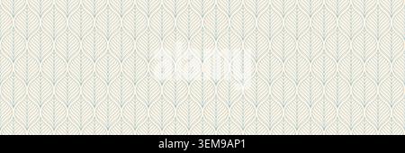 horizontal seamless outline beautiful leaves for pattern and background. Stock Vector
