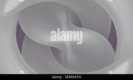 Minimalist 3d render featuring smooth grey overlapping organic shapes. Clean modern aesthetic template for digital art backgrounds. Stock Photo