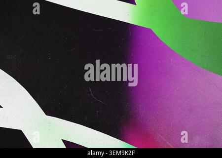 Abstract geometric background with colorful gradients and vintage film grain Stock Photo